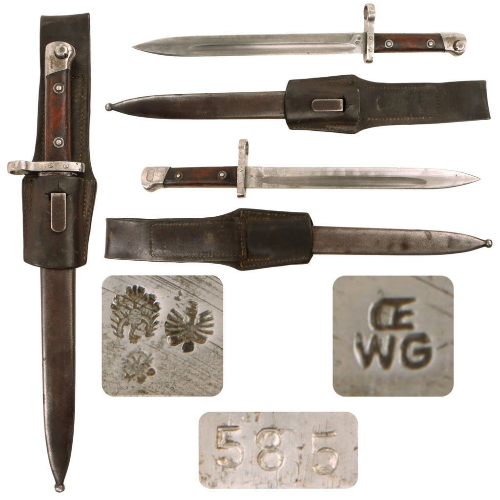 Original Austrian WWI Mannlicher M1895 Rifle Bayonet by ŒWG Steyr with Scabbard & Frog - From Personal Collection of David Machnicki, Author of At Arm's Length Series Original Items