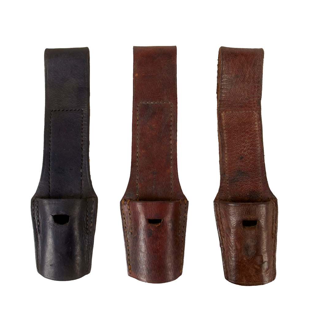 Original Austro-Hungarian WWI Mannlicher M88/95 Rifle Bayonet Leather Frog Lot - Three Total