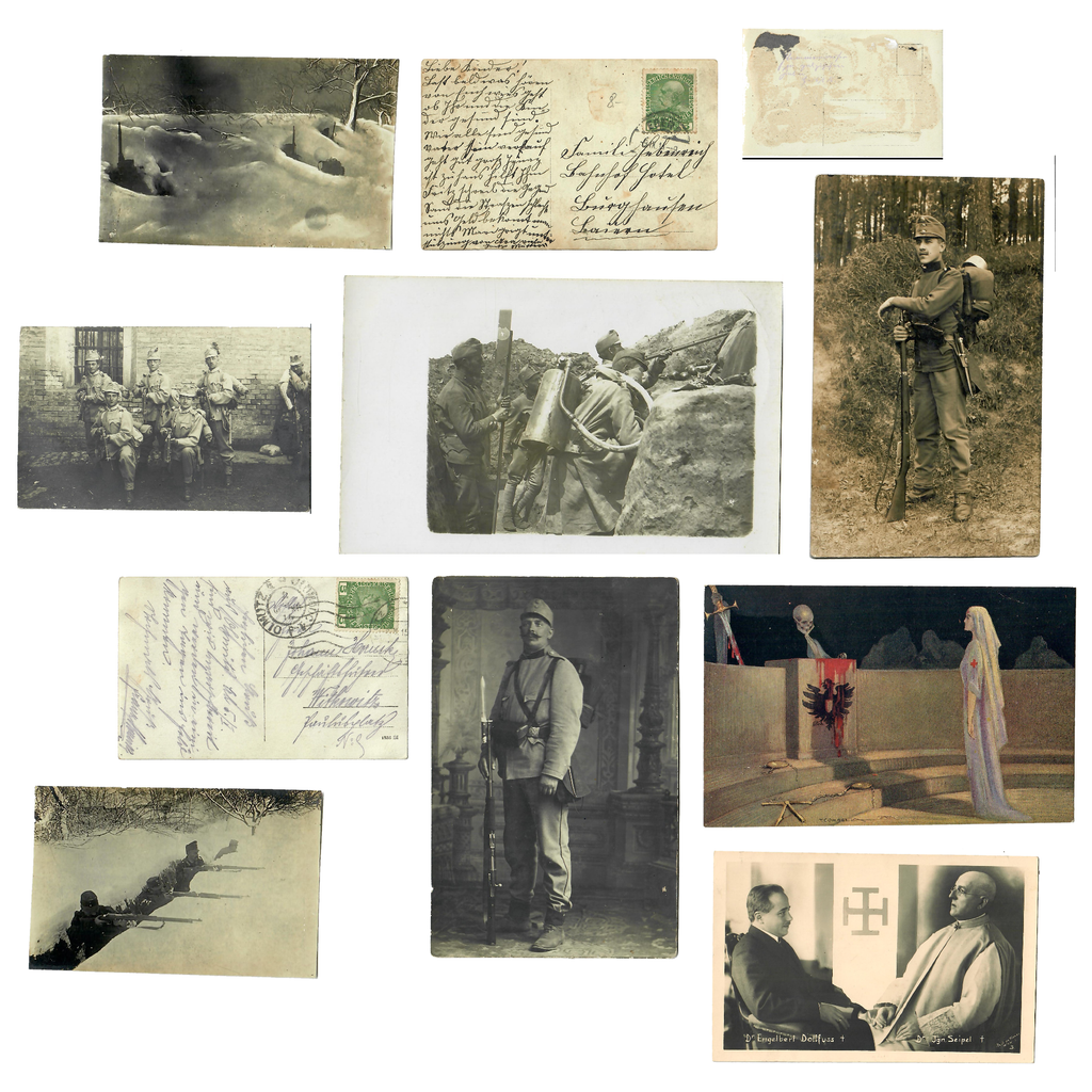 Original Austro-Hungarian WWI Military Photograph & Postcard Lot with Rare Kleinflammenwerfer Flamethrower in Use Photo – 8 Pieces