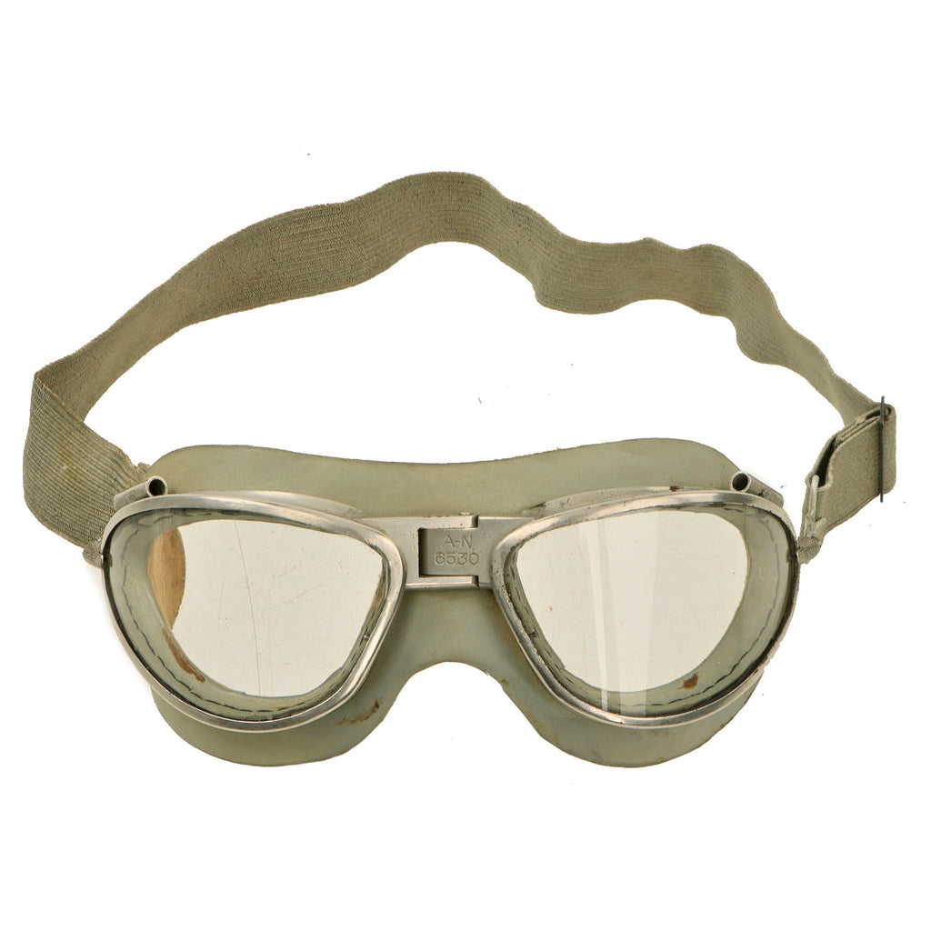 Original U.S. WWII AAF Unissued AN-6530 Goggles with Elastic Strap - Excellent Original Items