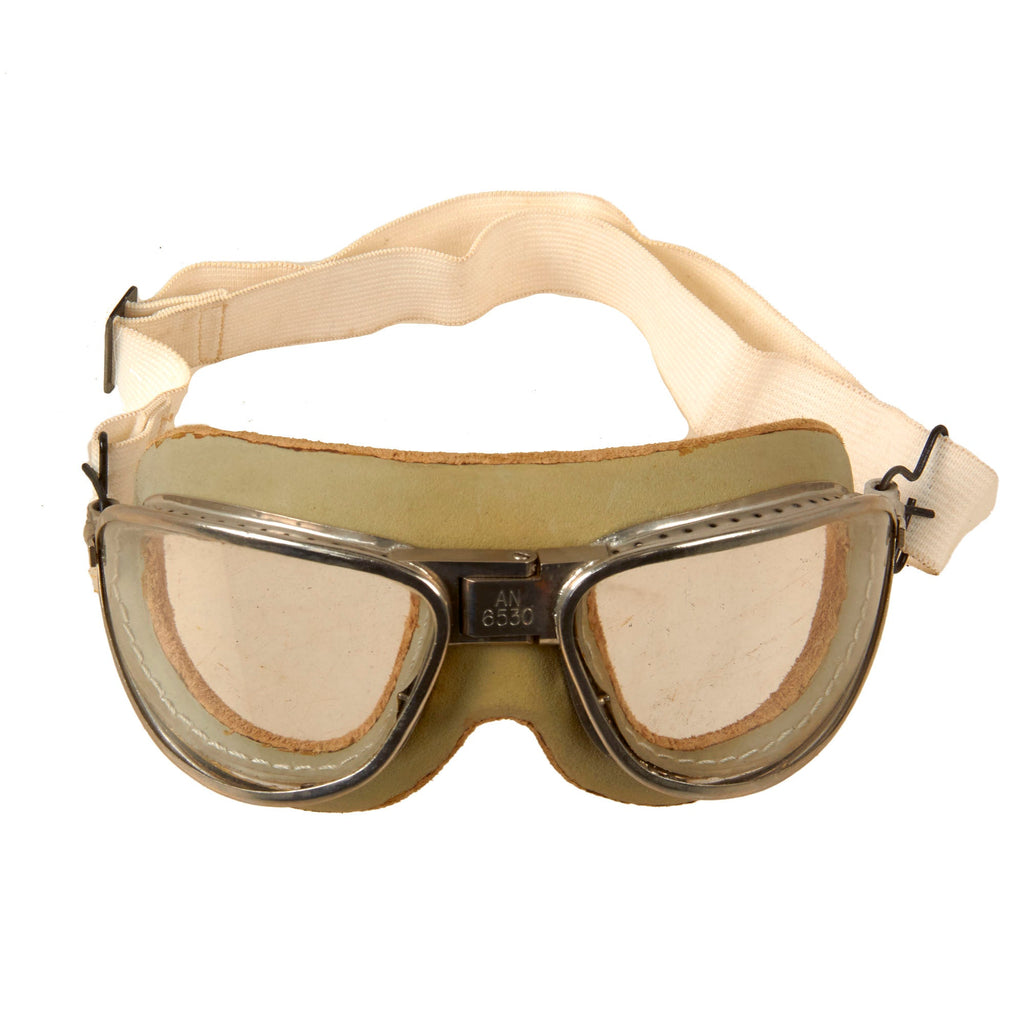 Original U.S. WWII AAF Unissued AN-6530 Goggles with Elastic Strap - Excellent Original Items