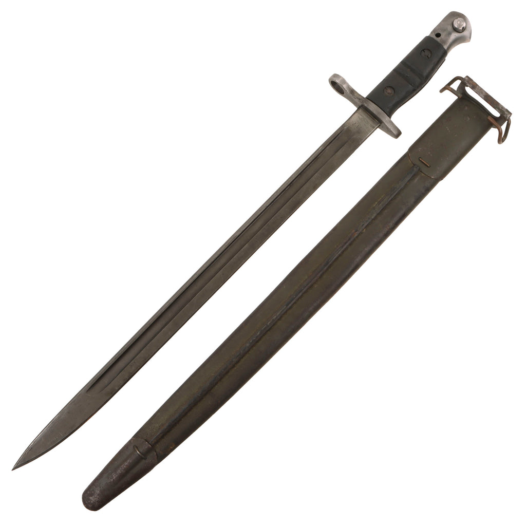 Original U.S. WWI M1917 Enfield Rifle & Trench Gun Bayonet by Remington with Scabbard - Dated 1917 Original Items