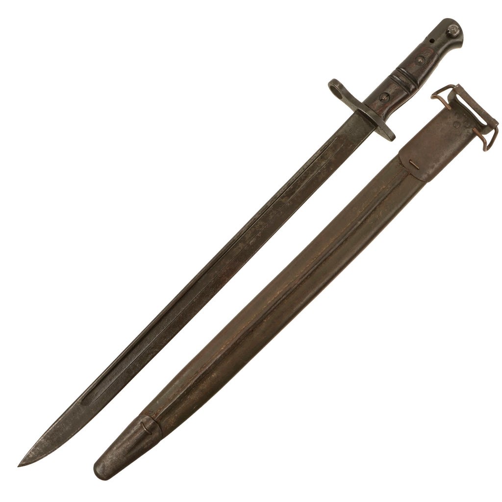 Original U.S. WWI M1917 Enfield Rifle & Trench Gun Bayonet by Remington with Scabbard - Dated 1918 Original Items