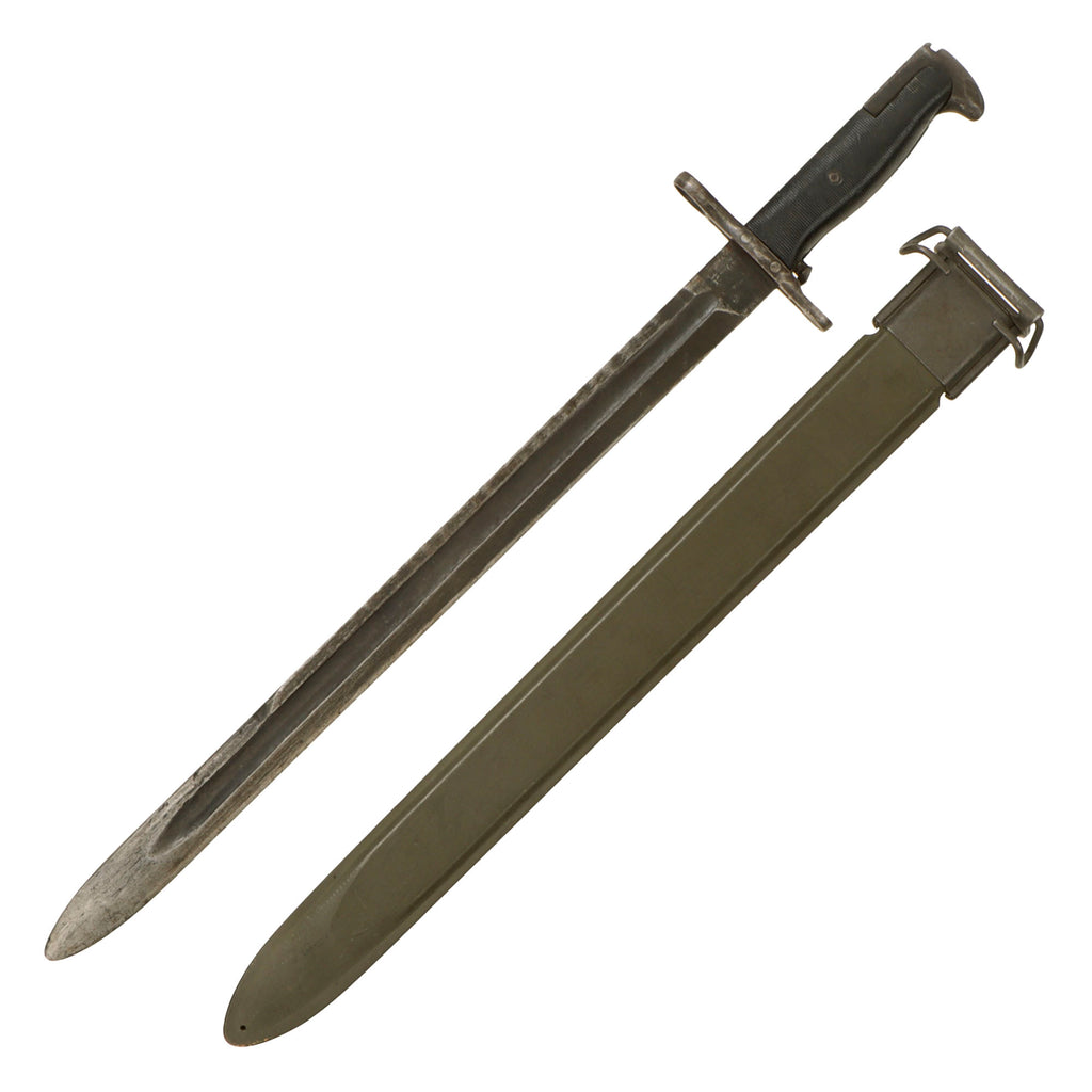 Original U.S. WWII 16” M1 Garand Bayonet and Scabbard by U.F.H. with USN MK 1 Scabbard - Dated 1942 Original Items