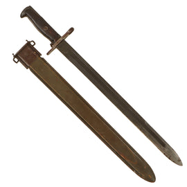 Original U.S. WWI & WWII M1905 Springfield 16 inch Rifle Bayonet Marked S.A. with M3 Scabbard - Dated 1917