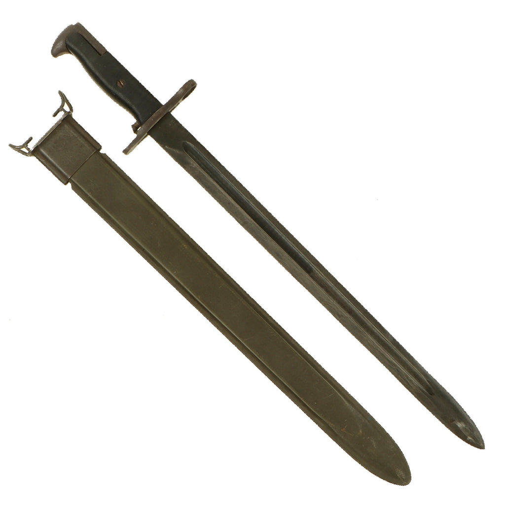 Original U.S. WWII 16” M1 Garand Bayonet and Scabbard by U.F.H. with USN MK 1 Scabbard - Dated 1943 Original Items
