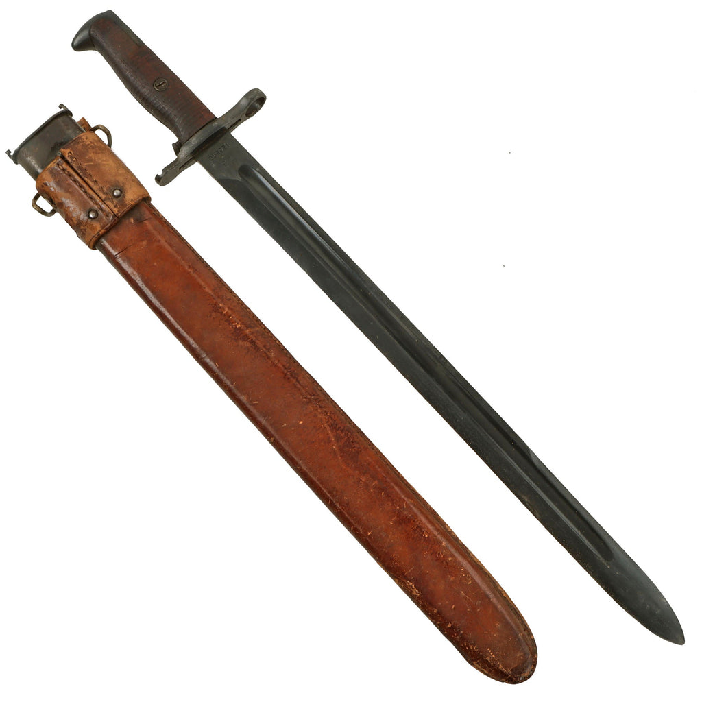 Original U.S. WWI M1905 Springfield 16 Inch Rifle Bayonet by Rock Island Arsenal with 2nd Pattern 1910-Dated M1906 Scabbard by R.I.A. - Dated 1908 Original Items