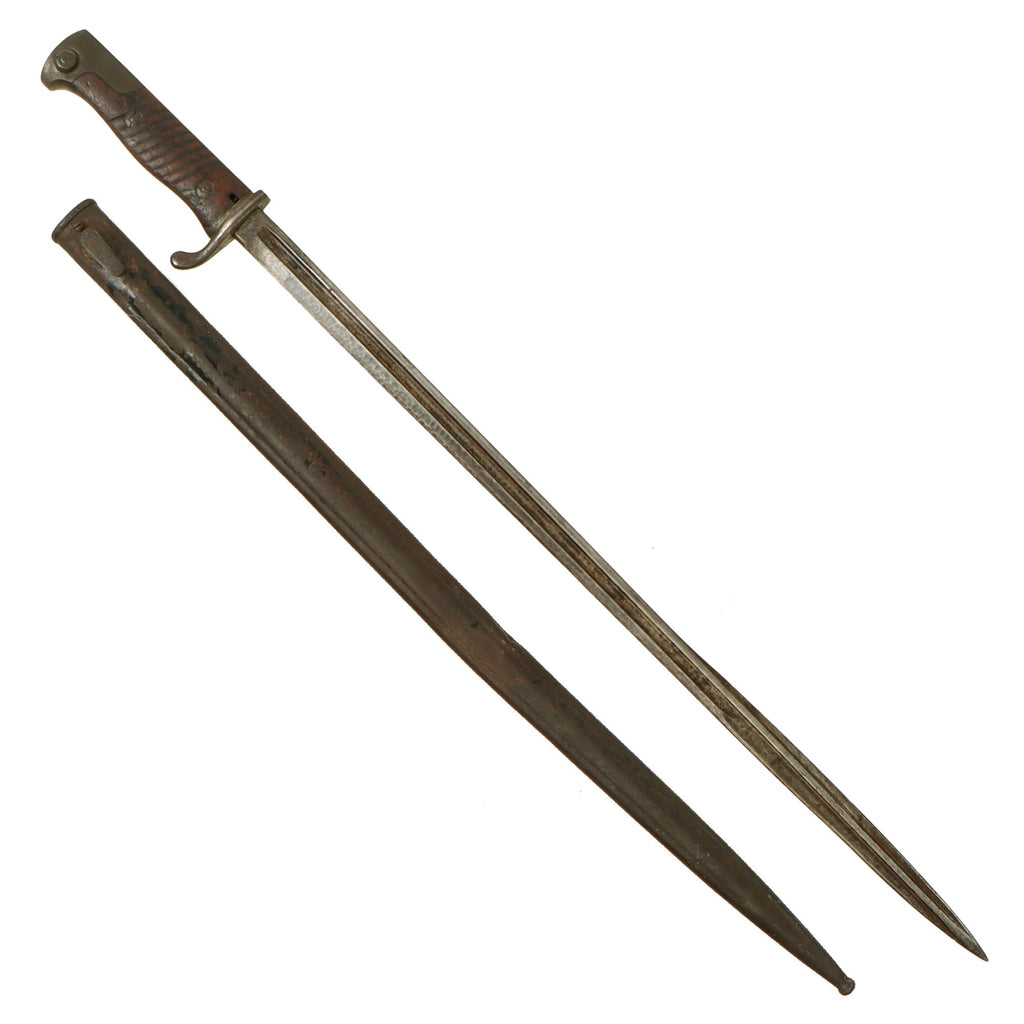 Original German WWI M1898 n/A GEW 98 Bayonet by V.C. Schilling of Suhl Dated 1907 with Ersatz Steel Scabbard - Regimentally Marked to 3rd Bavarian Infantry Original Items