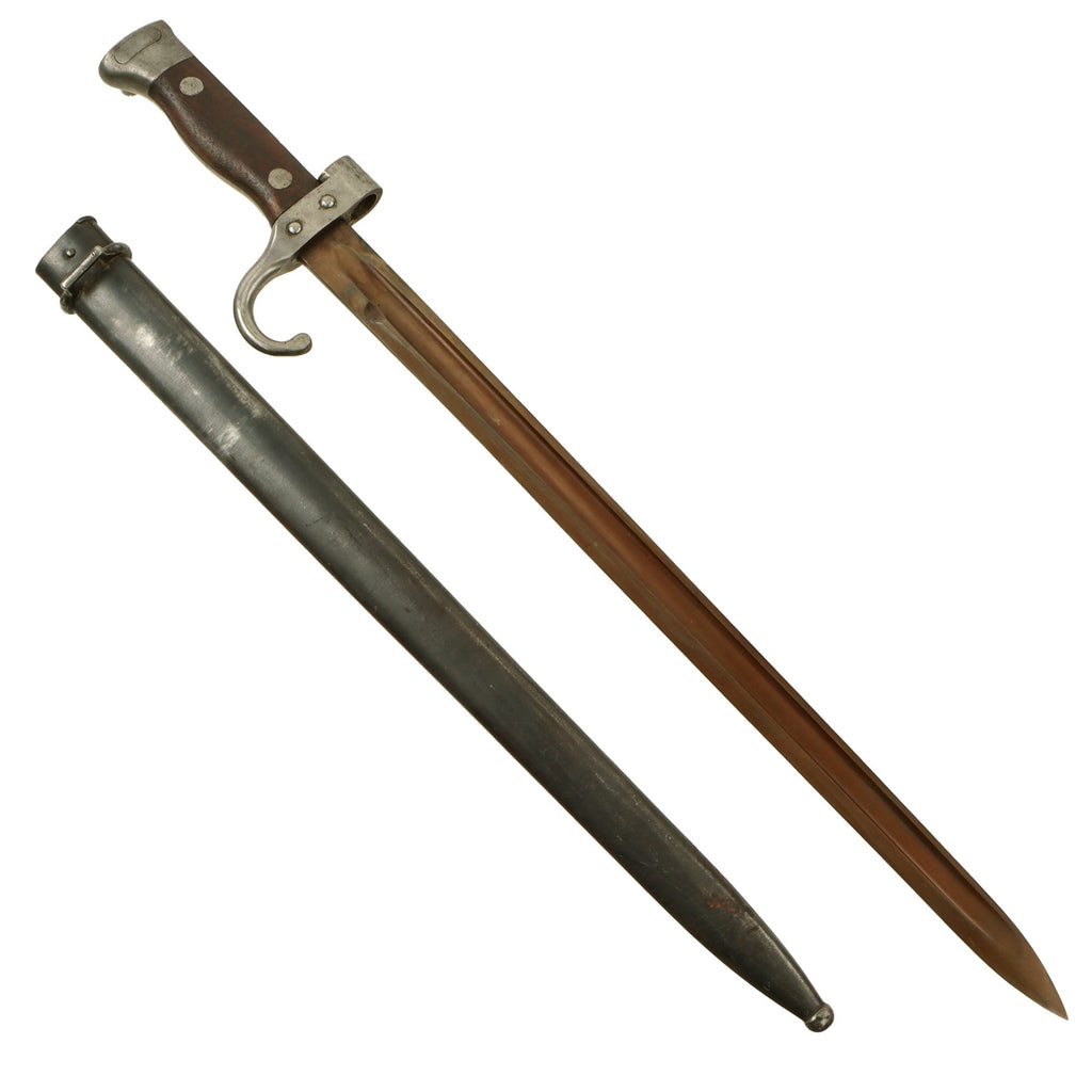 Original French WWI Era M1892 Sword Bayonet and Scabbard For The 8mm Mannlicher-Berthier M1890 Carabine de Cavalerie (Cavalry Carbine) Original Items