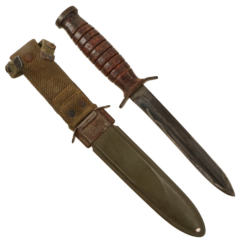 Original U.S. WWII M3 Fighting Knife by Utica Cutlery with Updated M8 Scabbard Original Items