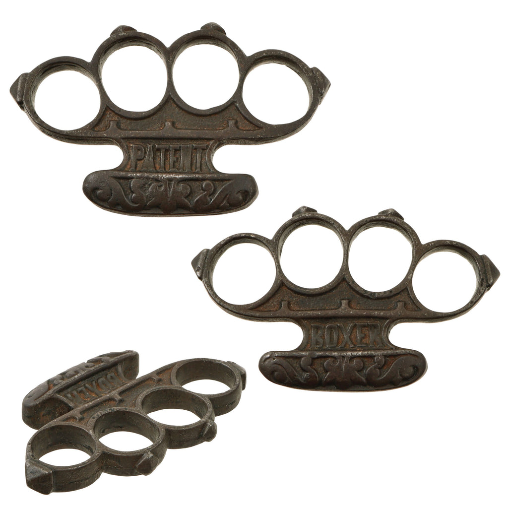 Original Pre-WWI German Cast Iron “Patent Boxer” Knuckle Dusters Original Items