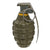 Original U.S. WWII Inert MkII Pineapple Grenade with Yellow Ring & M10A2 Fuze in Husk Original Items