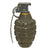 Original U.S. WWII Inert MkII Pineapple Grenade with Yellow Ring & M10A2 Fuze in Husk Original Items