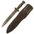 Original U.S. WWII Australian Made Fighting Knife with Cast OD Green-Painted Handle in Leather Sheath Original Items