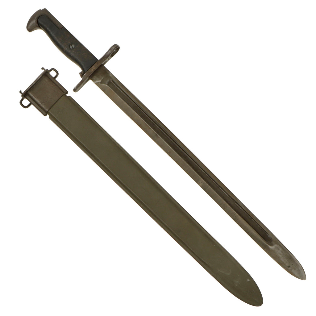 Original U.S. WWII M1942 Garand 16" Bayonet by PAL with USN MK 1 Scabbard - Dated 1942 or 1943 Original Items