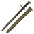Original U.S. WWII M1942 16" Garand Rifle Bayonet by Utica Cutlery with USN MK 1 Scabbard Original Items