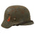 Original German WWII Relic Condition Heer Army M35 Double Decal Helmet with Partial Liner and Chinstrap - Size 64 Shell Original Items