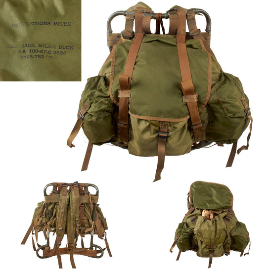 Original U.S. Vietnam War Early 1964 Model Lightweight Rucksack with Welded Aluminum Frame Original Items