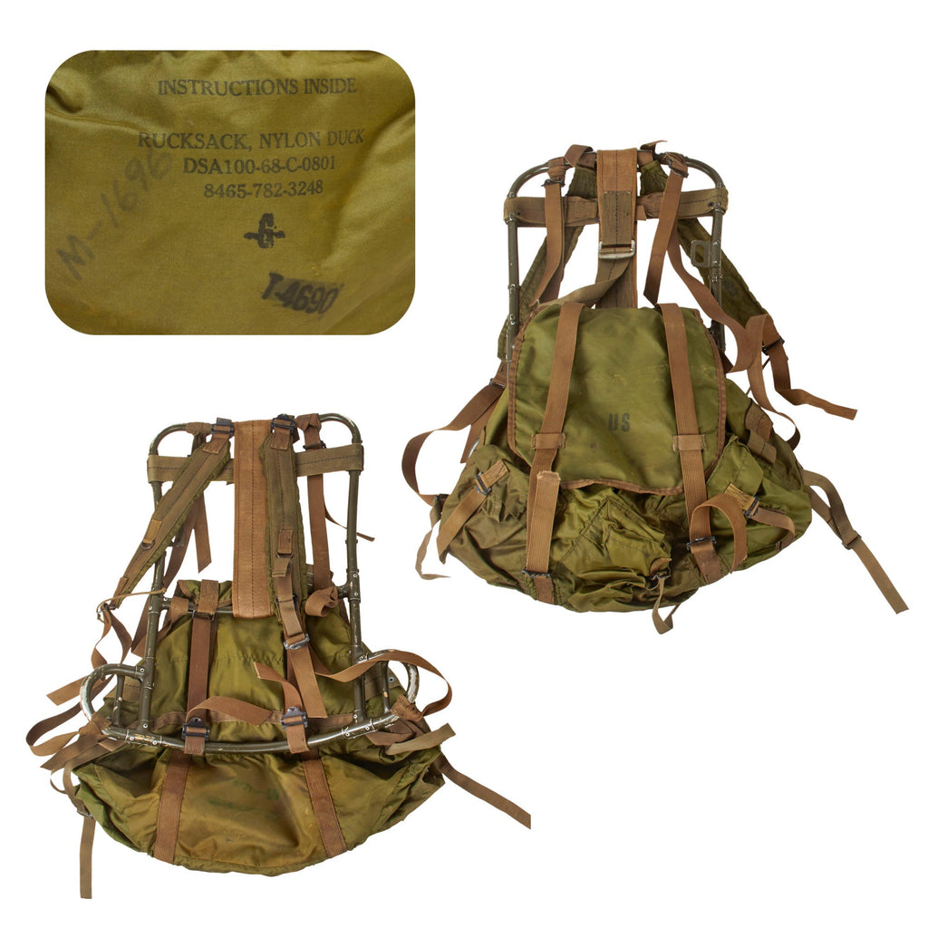 Original U.S. Vietnam War Early 1966 Model Lightweight Rucksack Frame - Dated 1968 - Complete Original Items