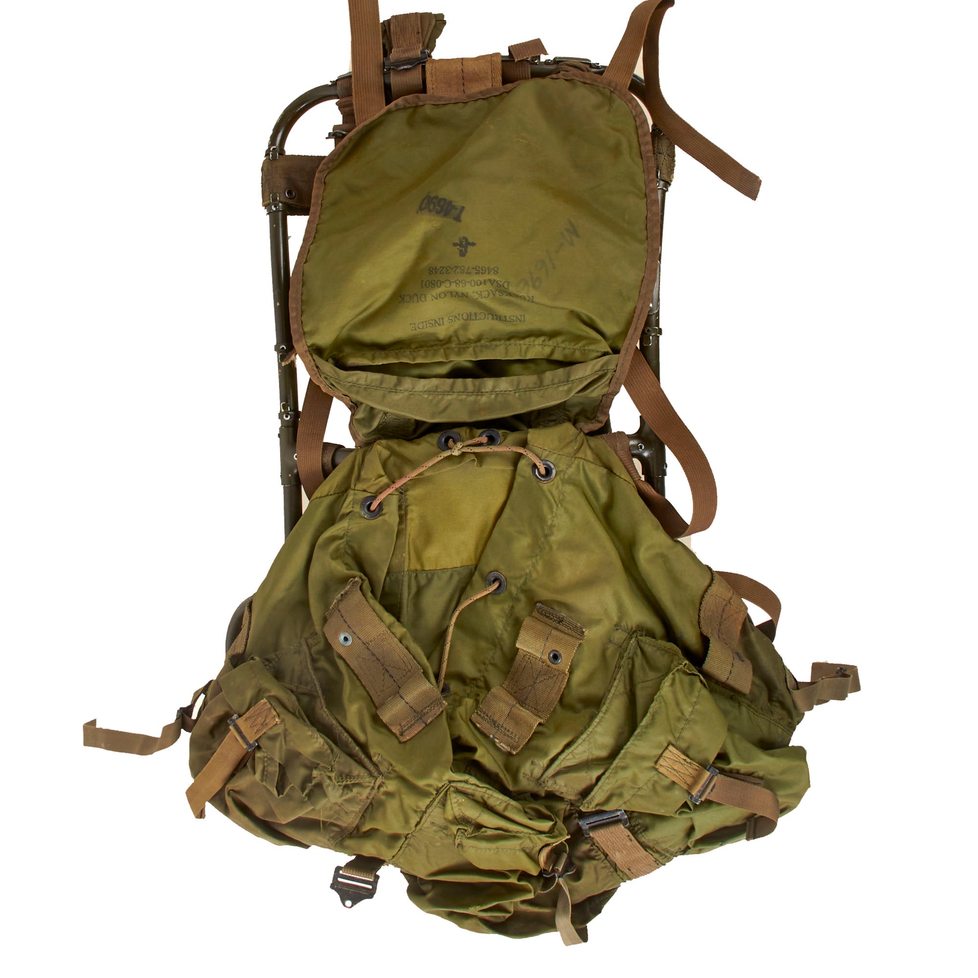 64p Rucksack Frame Original U.S. Vietnam War Early 1966 Model Lightweight Rucksack Frame ...