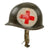 Original U.S. Korean War Medic M1 McCord Fixed Bale Front Seam Helmet with CAPAC Liner Original Items