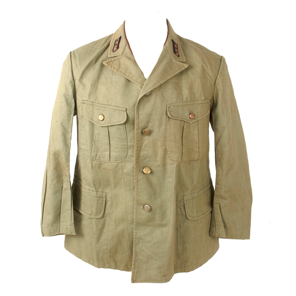 Original WWII Imperial Japanese Naval Landing Forces Tropical Uniform Tunic with Lieutenant’s Collar Tabs Original Items