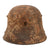 Original Imperial German WWI Extremely Rare Early “Square Dip” M16 Stahlhelm Relic Helmet with Shrapnel Damage