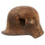 Original Imperial German WWI Extremely Rare Early “Square Dip” M16 Stahlhelm Relic Helmet with Shrapnel Damage