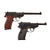 German WWII Replica Walther P-38 Cap Plug-Firing Pistol Lot by Crown Model & Tokyo Marui Co., Japan with Damage - As Is