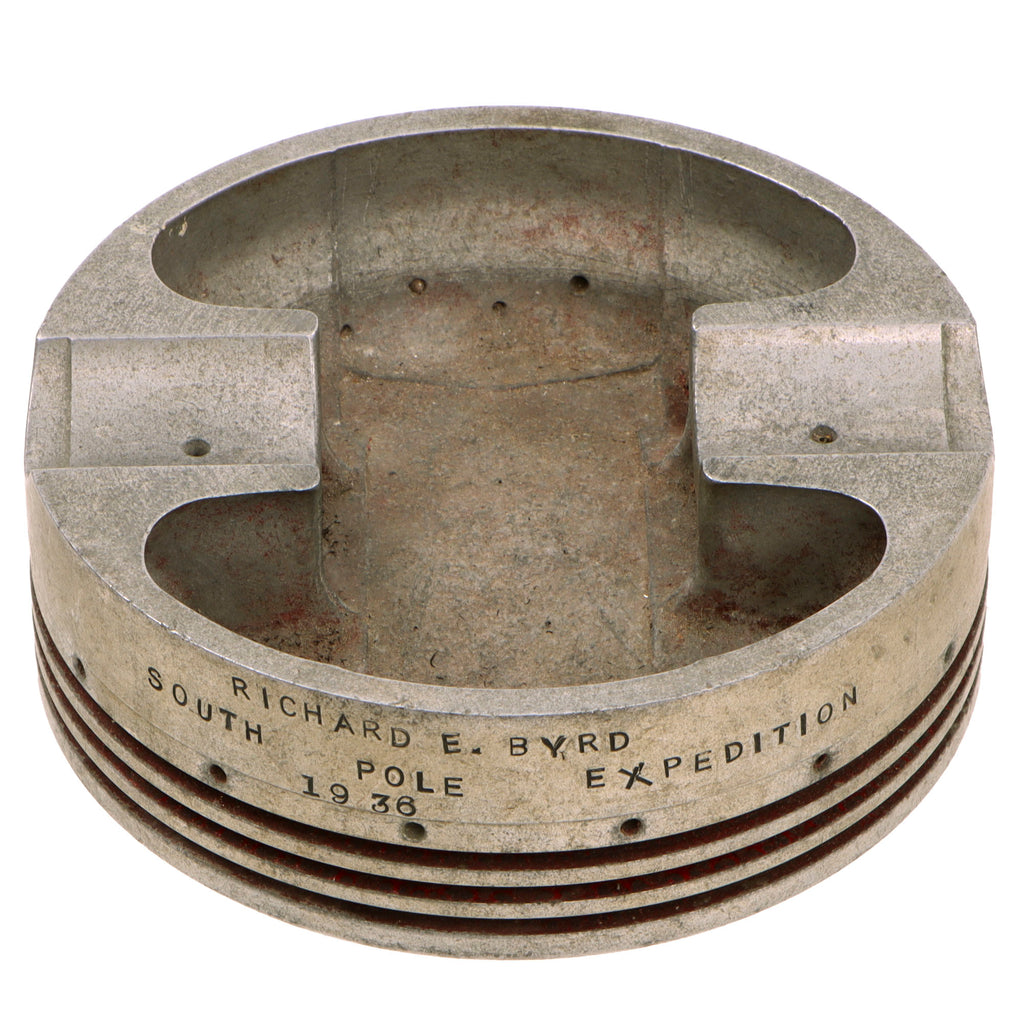 Original U.S. Richard Byrd South Pole Expedition Souvenir Ashtray Made from Aircraft Piston Head - Dated 1936
