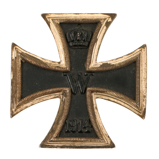 Original Imperial German WWI Kaiserlichemarine Issue Prussian Non-Magnetic Iron Cross First Class 1914 with Pinback