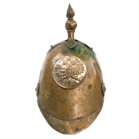 Original Crimean War Souvenir Trench Art Russian Spike Helmet Made with Russian Uniform Button