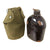 Original U.S. WWII Named 1st Pattern USMC Canteen Cover with Durasnaps and Black Porcelainized Canteen