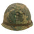 Original U.S. Vietnam War M1 Helmet with Named Mitchell Pattern Camouflage Cover and Depot-Refurbished WWII MSA Liner