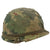 Original U.S. Vietnam War M1 Helmet with Named Mitchell Pattern Camouflage Cover and Depot-Refurbished WWII MSA Liner