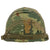 Original U.S. Vietnam War M1 Helmet with Named Mitchell Pattern Camouflage Cover and Depot-Refurbished WWII MSA Liner