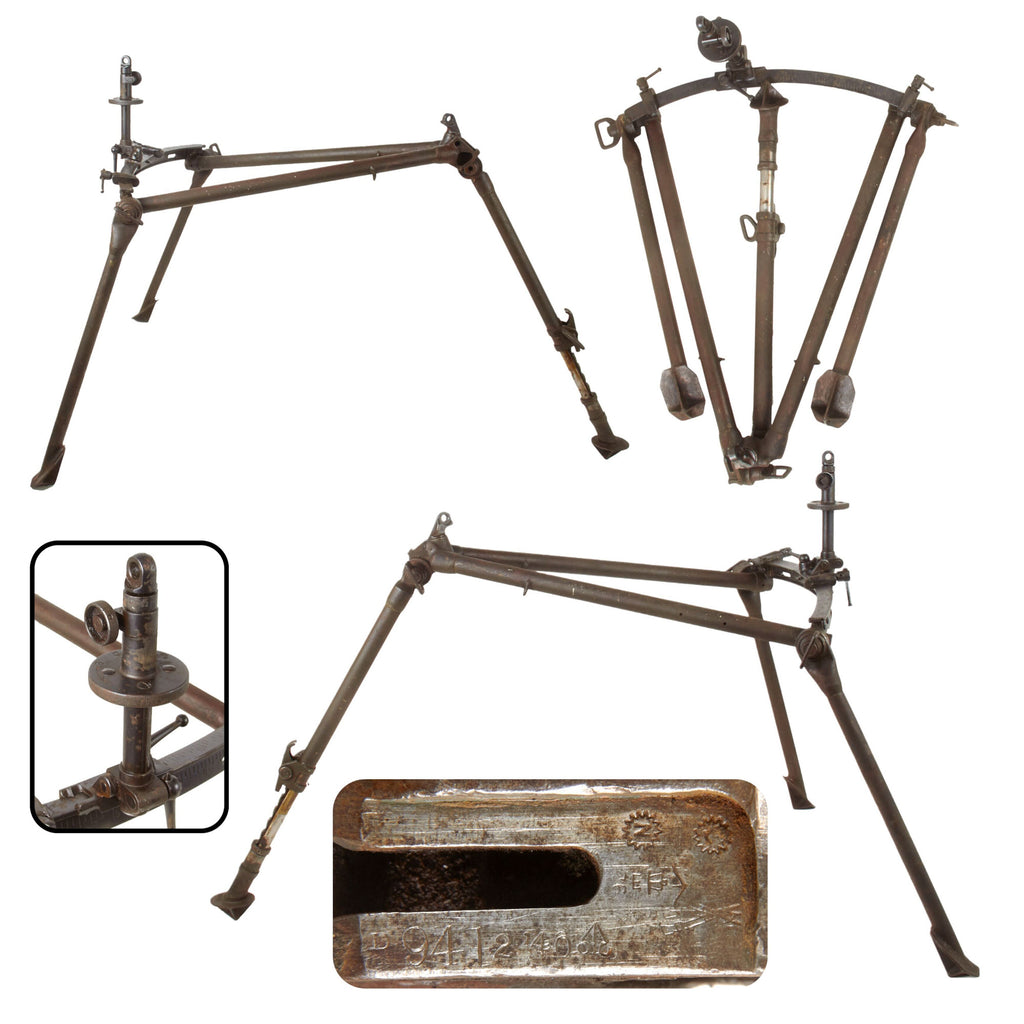 Original British WWII Bren Light Machine Gun MkI Tripod with T&E Traverse and Elevation System - Dated 1940 Original Items