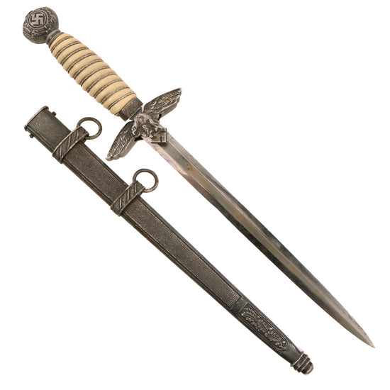 Original WWII German 2nd Model Luftwaffe Dagger by "Siegfried" E. Pack & Söhne with Scabbard