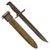Original U.S. WWII M1905E1 M1 Garand 10 inch Cut Down Bayonet by Springfield Armory Dated 1918 with 1950s M7 Scabbard Original Items