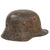 Original Imperial German WWI Rare Large Size Battle Damaged M16 Stahlhelm Helmet Shell with Ship Home Stamp Remnants - Marked TJ68