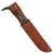 Original U.S. WWII USMC Early Blade-Marked Mark 2 KA-BAR Fighting Knife with Theater-Replaced Goat Horn Grip in Leather Sheath