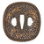 Original 18th Century Edo Period Japanese Perforated Round Iron Tsuba Cross Guard with Gilt Decorations - MARU GATA Shape