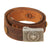 Original German WWII Early Heer Army EM/NCO Leather USGI Souvenir Hate Belt with Pebbled Aluminum Buckle