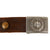 Original German WWII Early Heer Army EM/NCO Leather USGI Souvenir Hate Belt with Pebbled Aluminum Buckle