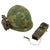 Original U.S. Vietnam War M1 Helmet with PRT-4 / PRR-9 Squad Radio Set & Camouflage Cover