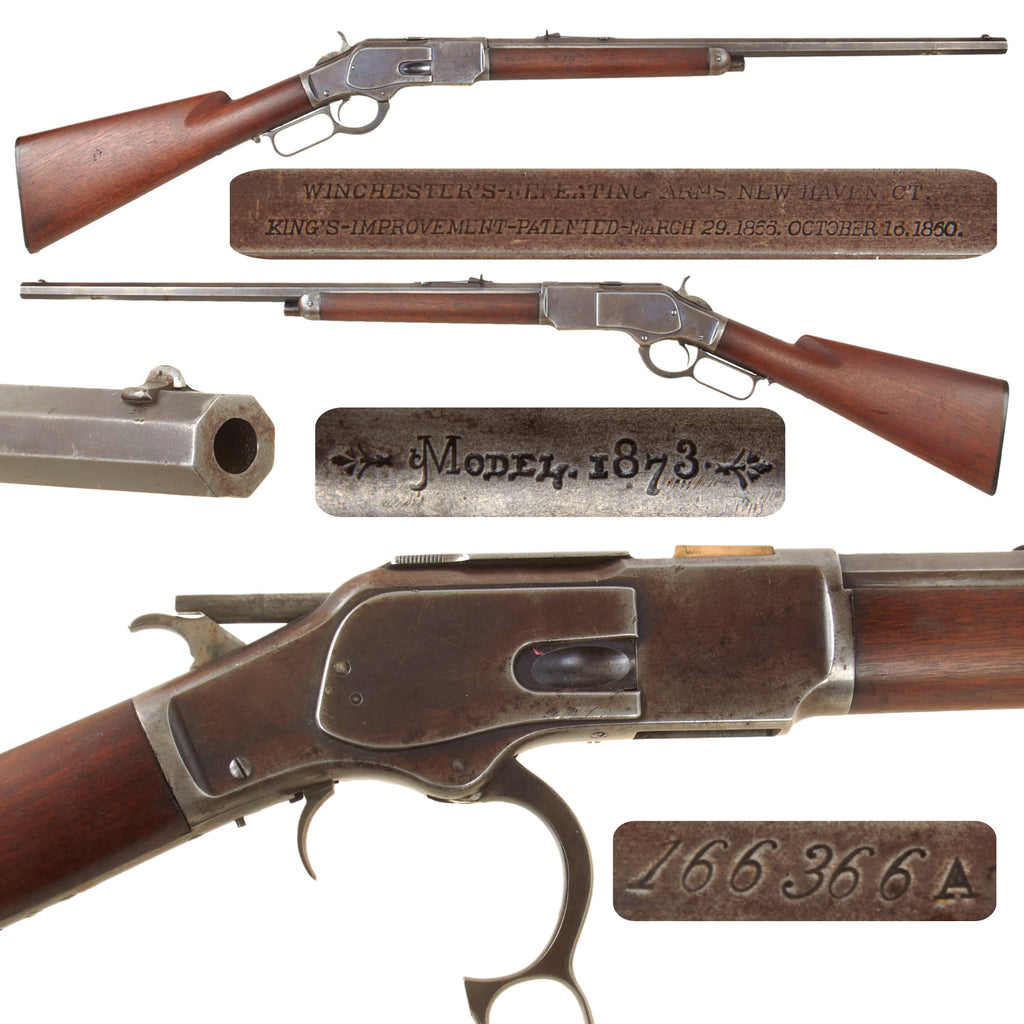 Original U.S. Winchester Model 1873 .44-40 Rifle Made in 1884 with 24" Octagon Barrel and Shortened Magazine Tube - Serial 166366A