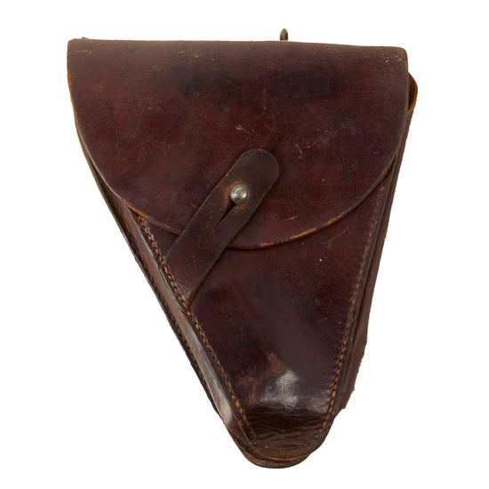 Original French WWI Model 1916 Ruby Pistol Holster Variant with Added Magazine Slots - Named on Belt Loop Original Items