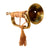 Original WWII Imperial Japanese Army Brass Bugle with Red Cord & Mouthpiece