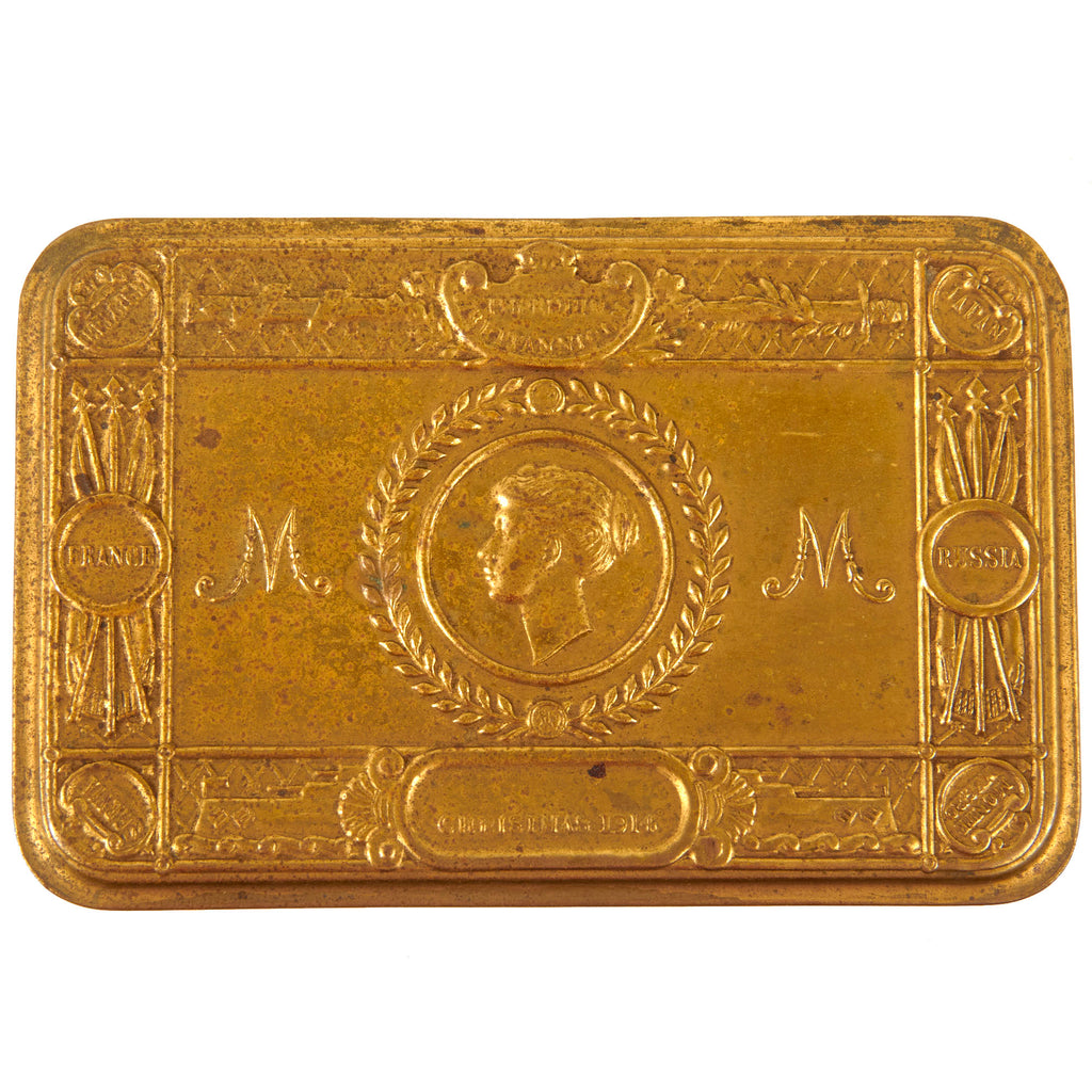 Original British WWI Princess Mary 1914 Empty Christmas Gift Box Tin
