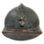 Original French WWI Issue Model 1915 Infantry Adrian Helmet in Horizon Blue with Scarce 1st Pattern Liner & Chinstrap - Rare Large Size